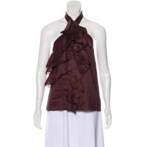 ROBERT Rodriguez Tiered Ruffle Top plum